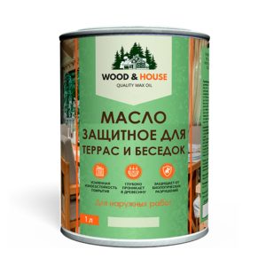 Масло защитное для террас и беседок Wood&House