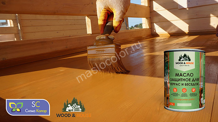 Масло для беседок террас Wood House 10 л Масло для беседки из дерева 2