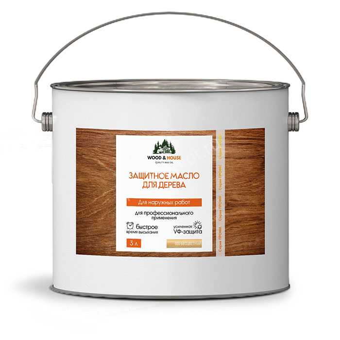 Масло для бруса Wood House 3 л Масло для дерева профессиональное